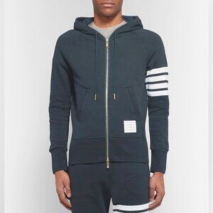 Thom Browne - Slim-Fit Striped Loopback Cotton-Jersey Zip-Up Hoodie